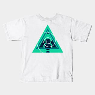 Geometric blue abstract futuristic Kids T-Shirt